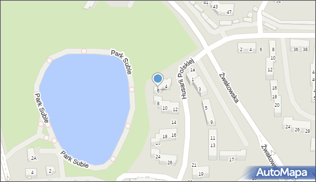 Tychy, Husarii Polskiej, 6, mapa Tychów