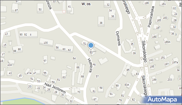 Tychy, Hutnicza, 53, mapa Tychów