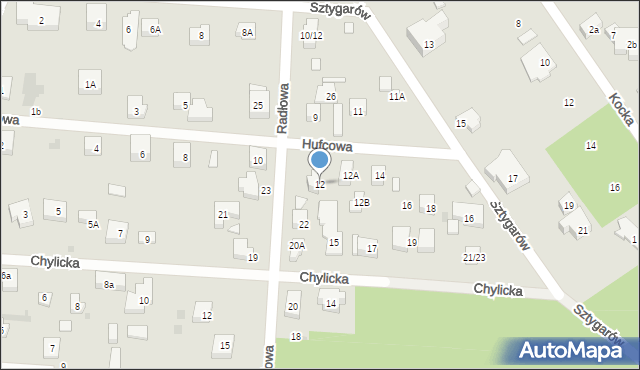 Warszawa, Hufcowa, 12, mapa Warszawy