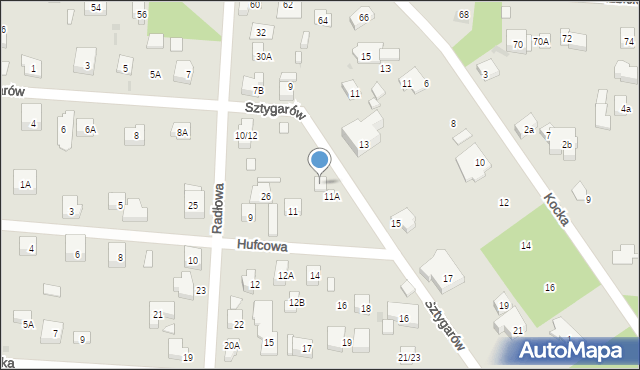 Warszawa, Hufcowa, 13, mapa Warszawy