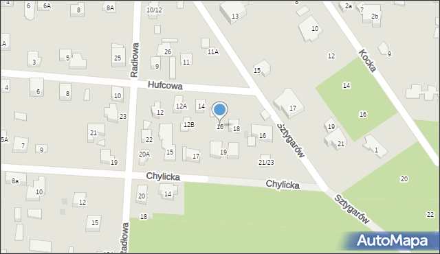 Warszawa, Hufcowa, 16, mapa Warszawy