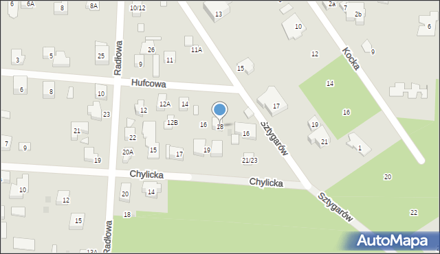 Warszawa, Hufcowa, 18, mapa Warszawy