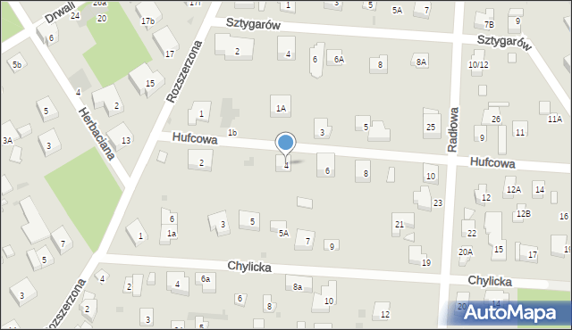Warszawa, Hufcowa, 4, mapa Warszawy