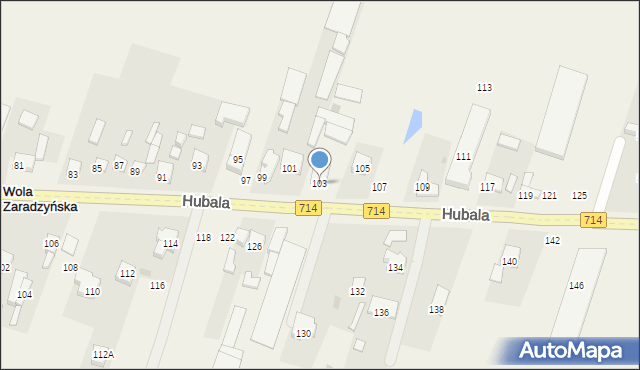 Wola Zaradzyńska, Hubala Henryka, mjr., 103, mapa Wola Zaradzyńska