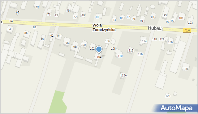 Wola Zaradzyńska, Hubala Henryka, mjr., 104, mapa Wola Zaradzyńska