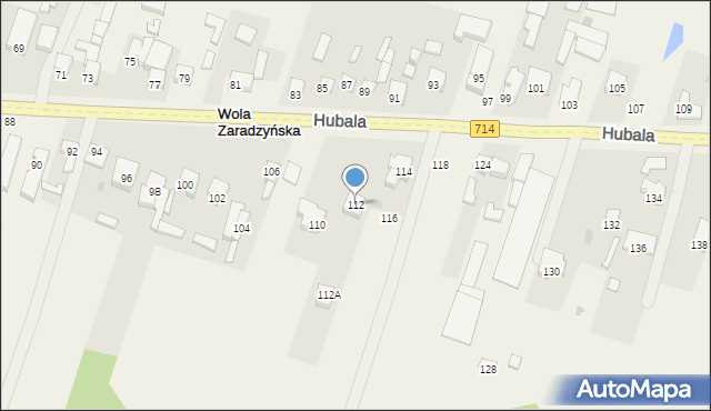 Wola Zaradzyńska, Hubala Henryka, mjr., 112, mapa Wola Zaradzyńska