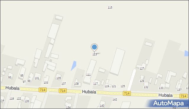 Wola Zaradzyńska, Hubala Henryka, mjr., 113, mapa Wola Zaradzyńska