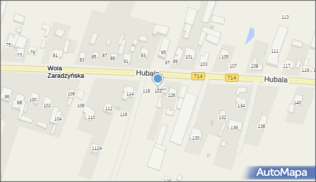 Wola Zaradzyńska, Hubala Henryka, mjr., 122, mapa Wola Zaradzyńska