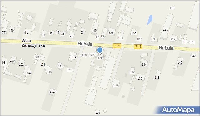 Wola Zaradzyńska, Hubala Henryka, mjr., 126, mapa Wola Zaradzyńska