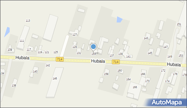 Wola Zaradzyńska, Hubala Henryka, mjr., 133, mapa Wola Zaradzyńska