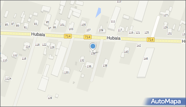 Wola Zaradzyńska, Hubala Henryka, mjr., 134, mapa Wola Zaradzyńska