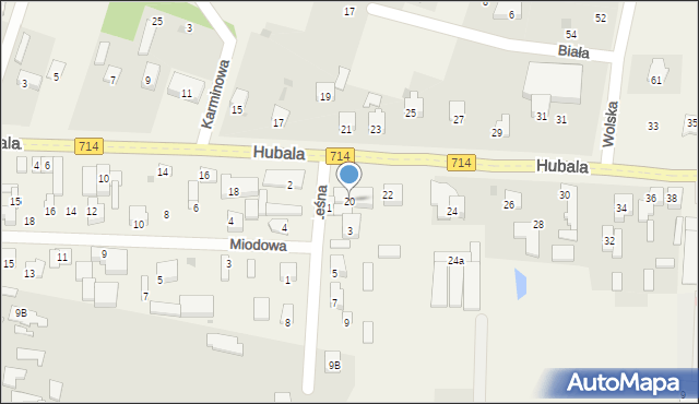 Wola Zaradzyńska, Hubala Henryka, mjr., 20, mapa Wola Zaradzyńska