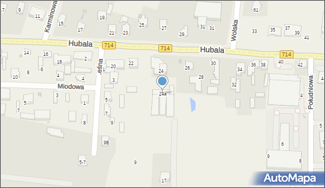 Wola Zaradzyńska, Hubala Henryka, mjr., 24a, mapa Wola Zaradzyńska