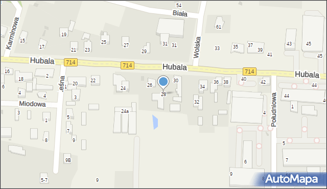 Wola Zaradzyńska, Hubala Henryka, mjr., 28, mapa Wola Zaradzyńska