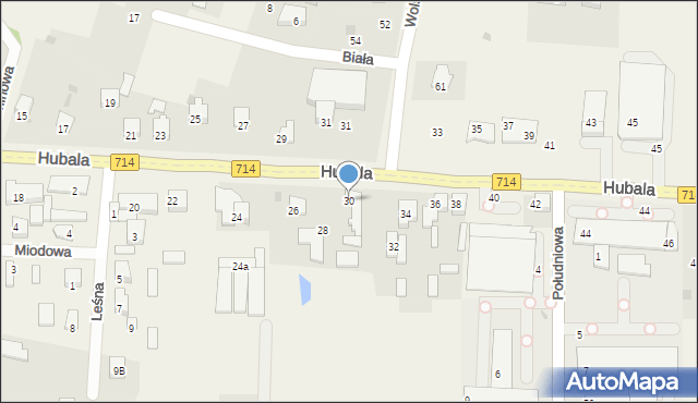 Wola Zaradzyńska, Hubala Henryka, mjr., 30, mapa Wola Zaradzyńska