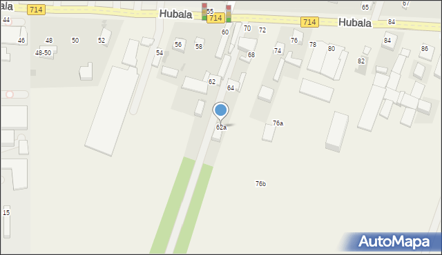 Wola Zaradzyńska, Hubala Henryka, mjr., 62a, mapa Wola Zaradzyńska