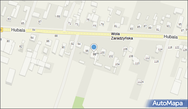 Wola Zaradzyńska, Hubala Henryka, mjr., 98, mapa Wola Zaradzyńska