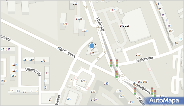 Wrocław, Hubska, 125, mapa Wrocławia