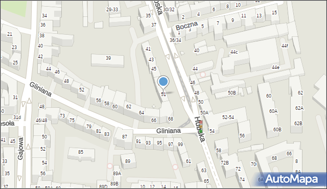 Wrocław, Hubska, 51, mapa Wrocławia