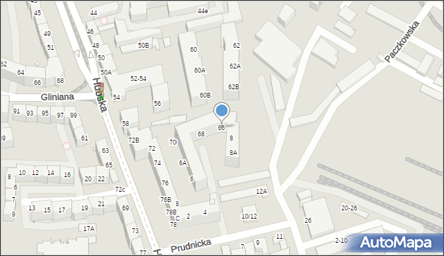 Wrocław, Hubska, 66, mapa Wrocławia