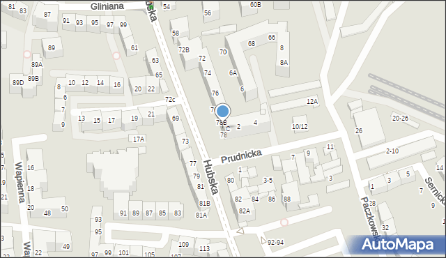 Wrocław, Hubska, 78C, mapa Wrocławia
