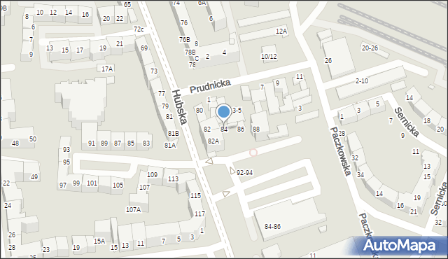 Wrocław, Hubska, 84, mapa Wrocławia