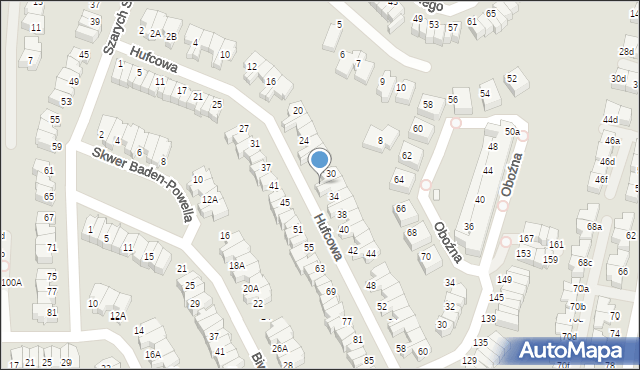 Wrocław, Hufcowa, 32, mapa Wrocławia