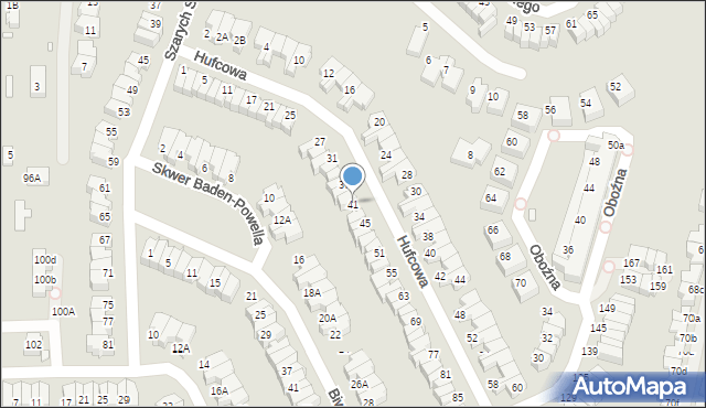 Wrocław, Hufcowa, 41, mapa Wrocławia