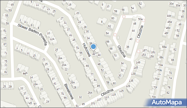 Wrocław, Hufcowa, 42, mapa Wrocławia