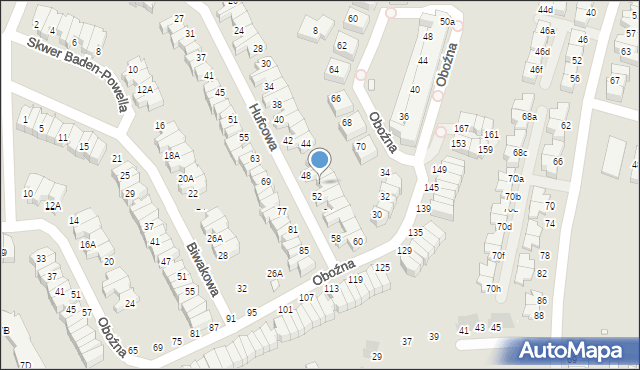 Wrocław, Hufcowa, 50, mapa Wrocławia