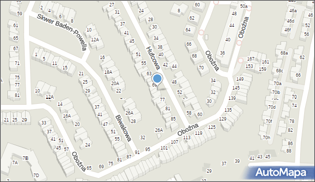 Wrocław, Hufcowa, 75, mapa Wrocławia