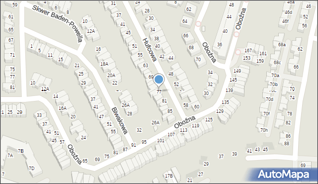 Wrocław, Hufcowa, 77, mapa Wrocławia