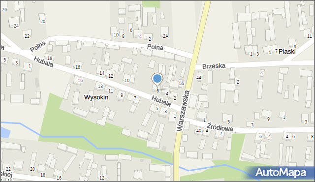 Wysokin, Hubala Henryka, mjr., 6, mapa Wysokin
