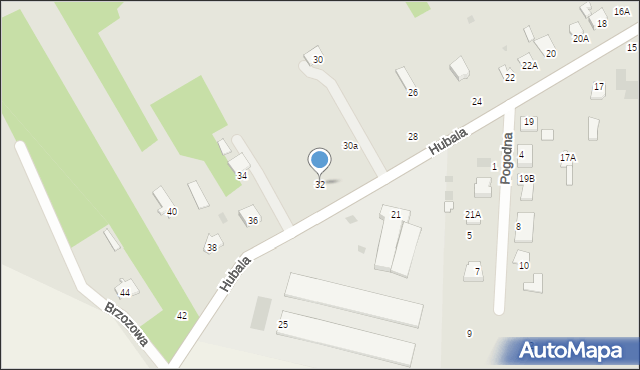 Zwoleń, Hubala Henryka, mjr., 32, mapa Zwoleń