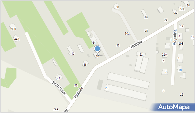 Zwoleń, Hubala Henryka, mjr., 36, mapa Zwoleń