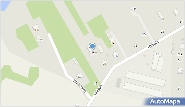 Zwoleń, Hubala Henryka, mjr., 40, mapa Zwoleń