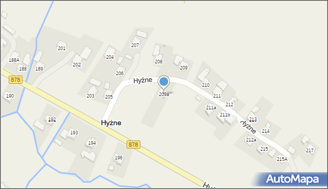 Hyżne, Hyżne, 209a, mapa Hyżne