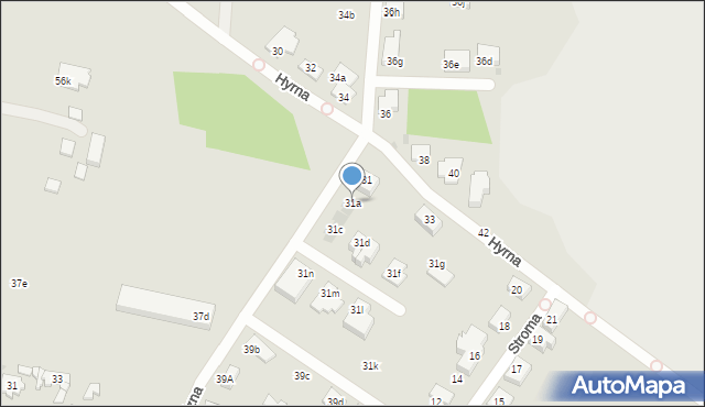 Łódź, Hyrna, 31a, mapa Łodzi