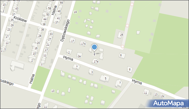 Łódź, Hyrna, 4, mapa Łodzi