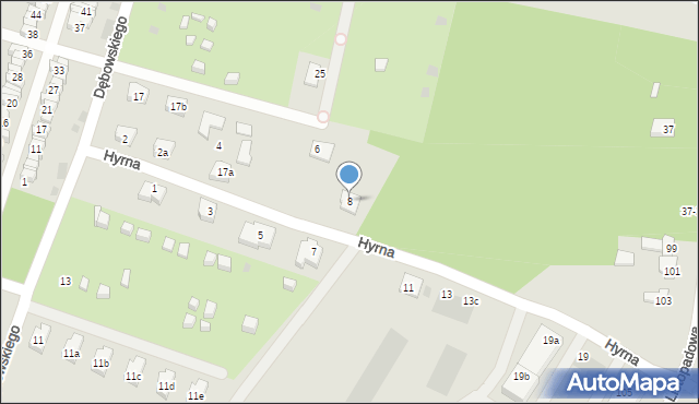 Łódź, Hyrna, 8, mapa Łodzi