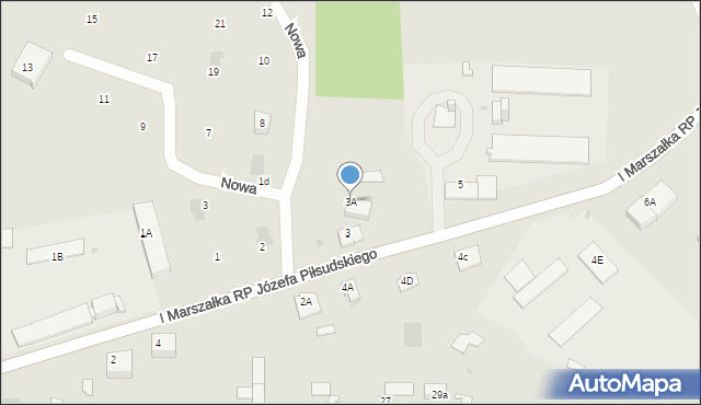 Biała Piska, I Marszałka RP Józefa Piłsudskiego, 3A, mapa Biała Piska