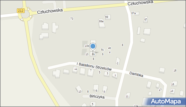 Chojnice, I Batalionu Strzelców, 8c, mapa Chojnic