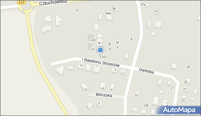 Chojnice, I Batalionu Strzelców, 9, mapa Chojnic