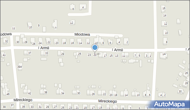 Dębno, I Armii, 21, mapa Dębno