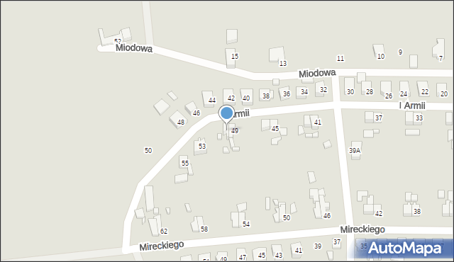 Dębno, I Armii, 51, mapa Dębno