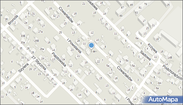 Radzionków, I Powstania, 24, mapa Radzionków