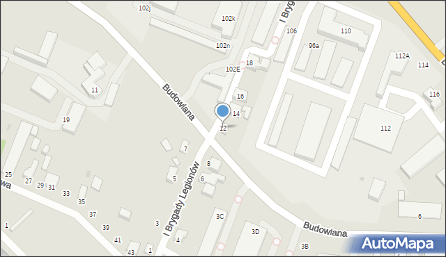 Siedlce, I Brygady Legionów, 12, mapa Siedlce