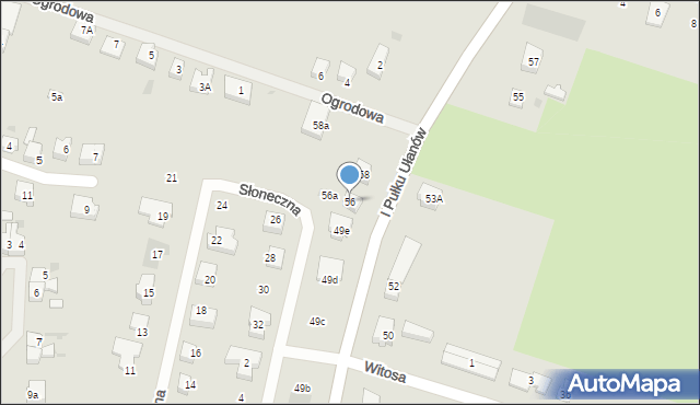 Sławno, I Pułku Ułanów, 56, mapa Sławno