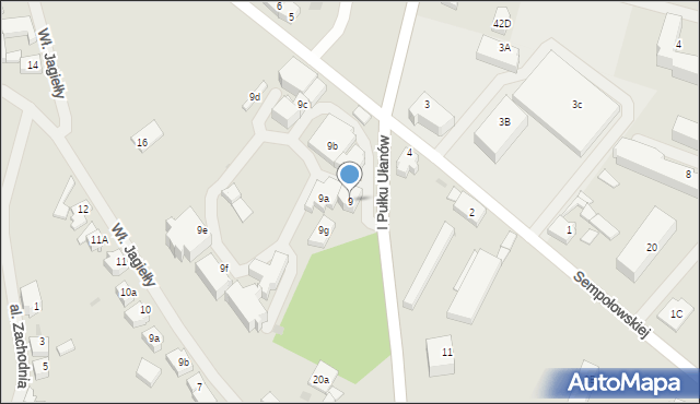 Sławno, I Pułku Ułanów, 9, mapa Sławno