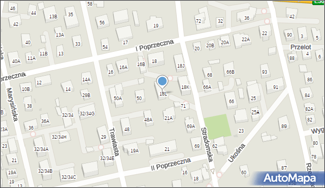 Warszawa, I Poprzeczna, 18L, mapa Warszawy